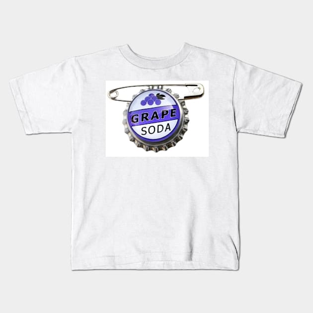 Grape Soda Bottle Cap Pin Kids T-Shirt by Darrell T Smith Art & Design